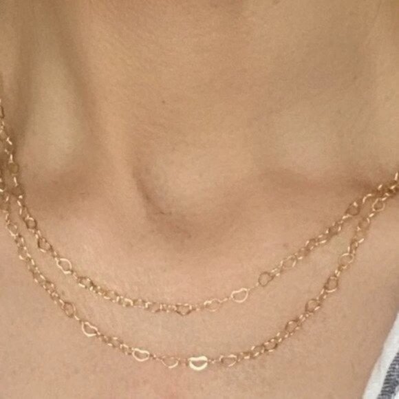 Necklace Heart Chain Adorable Dainty Gold Chain Necklace Waterproof Jewelry - Picture 11 of 12